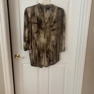 Silky Bronze and Brown Embellished Top/Blouse by New Directions